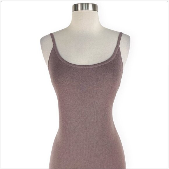 Peruvian Connection Mauve Beige Pima Cotton Tencel Knit Tank Dress NWT New L - Picture 3 of 5